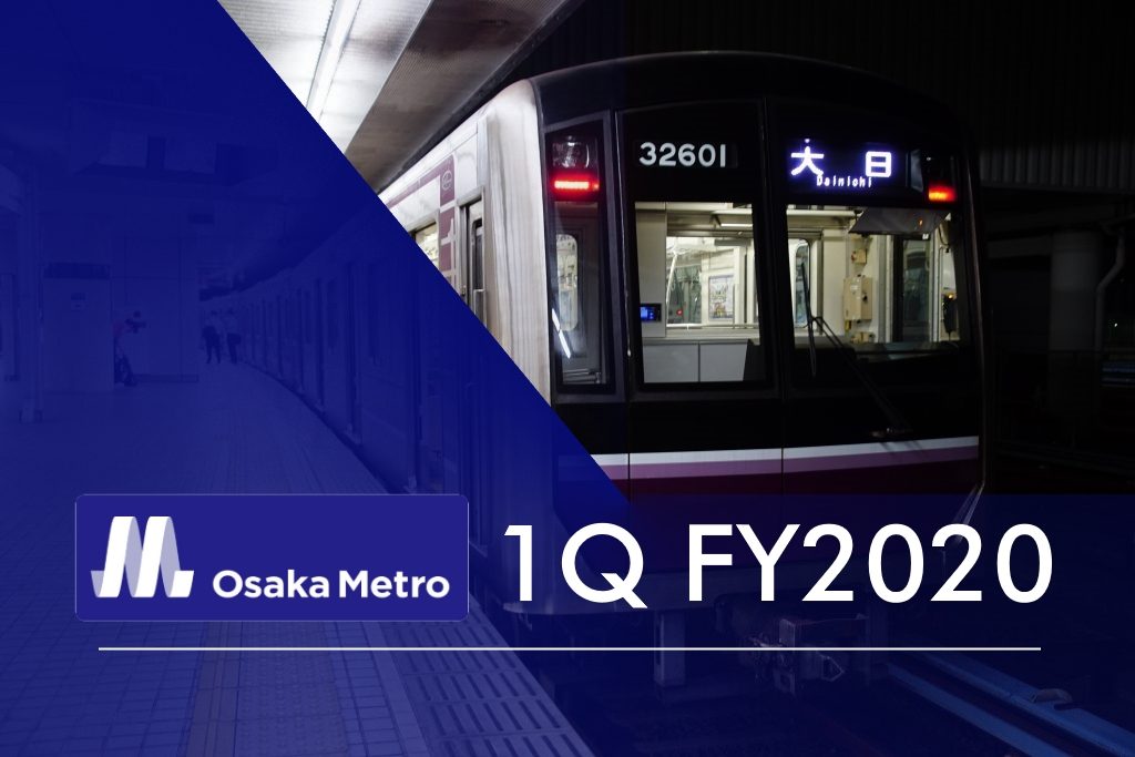 【決算】大阪メトロ、2020年第1四半期決算は売上高維持も・純利益38%減。税負担が大きくのしかかる