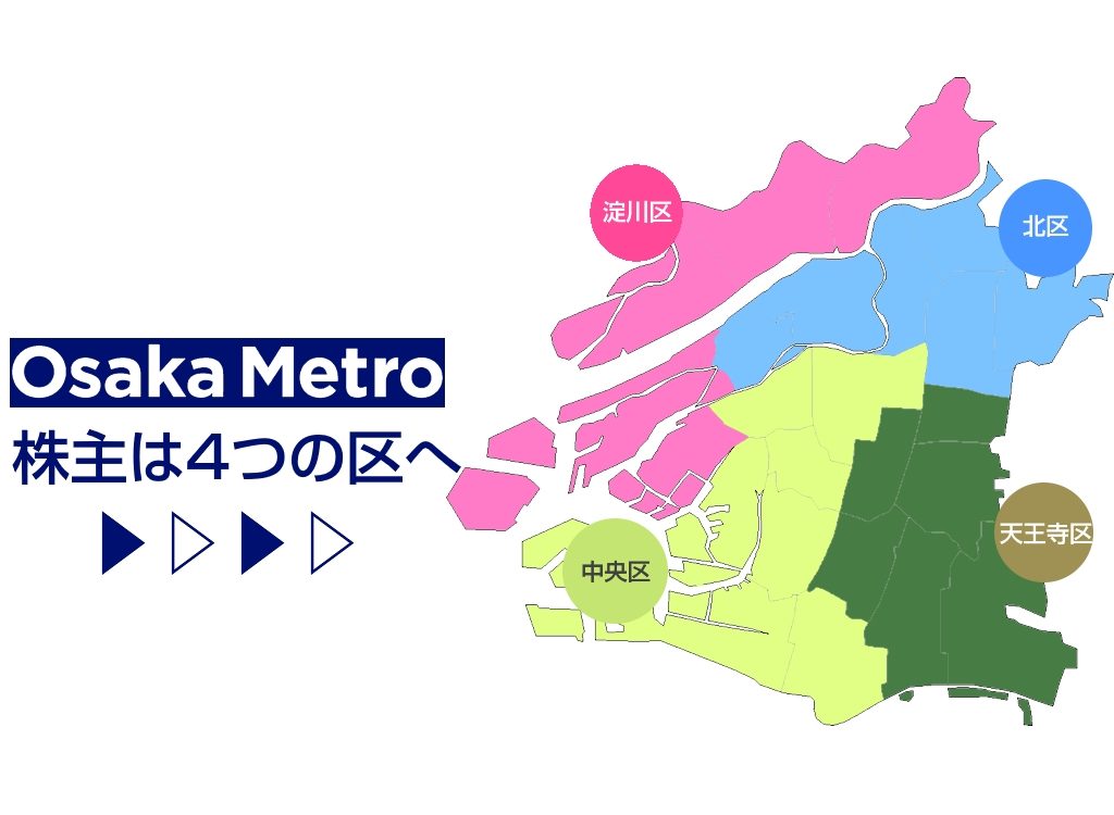 【大阪都構想】大阪メトロの株式は特別区に4分割へ